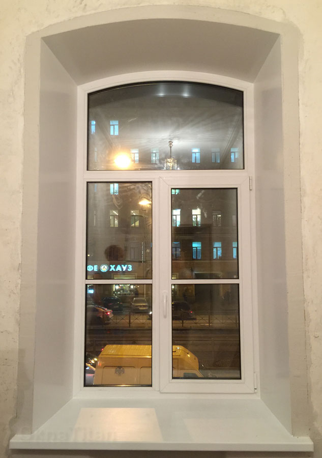 Фото работ по установке арочных откосов на окна